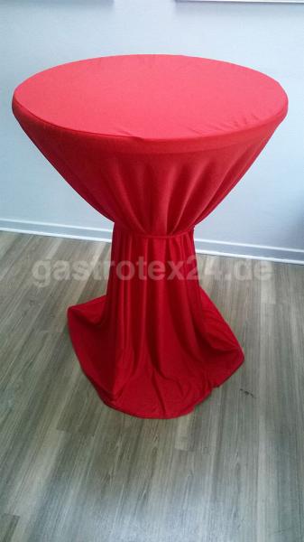 Stehtischhusse "San Remo"  rot mit Schleife